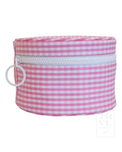 Load image into Gallery viewer, Roundup Jewelry Case (Gingham Pink)
