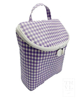 Load image into Gallery viewer, Take Away Insulated Lunch Bag - Gingham Lavender
